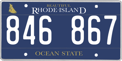 RI license plate 846867