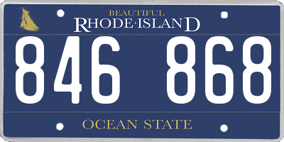 RI license plate 846868