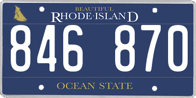 RI license plate 846870
