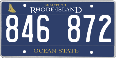RI license plate 846872