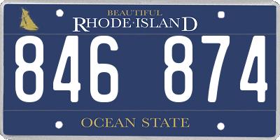 RI license plate 846874