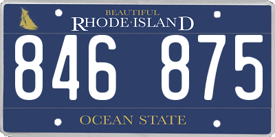 RI license plate 846875