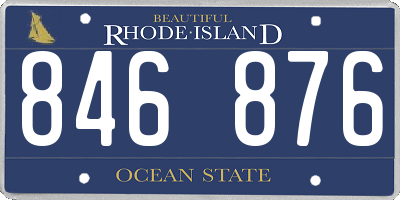 RI license plate 846876