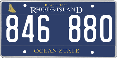 RI license plate 846880