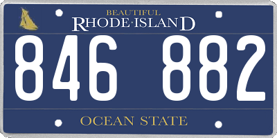 RI license plate 846882