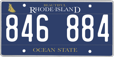 RI license plate 846884