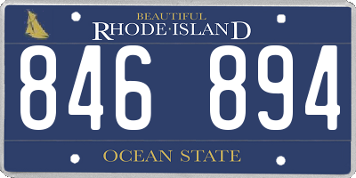 RI license plate 846894