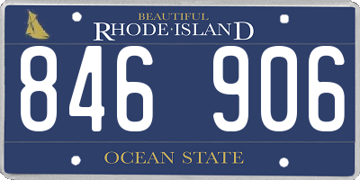 RI license plate 846906