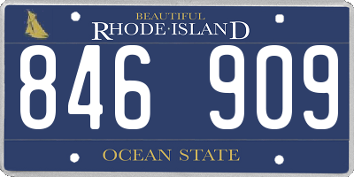 RI license plate 846909