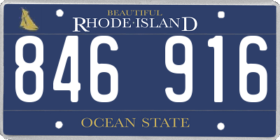 RI license plate 846916