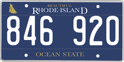 RI license plate 846920