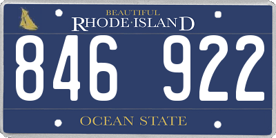 RI license plate 846922