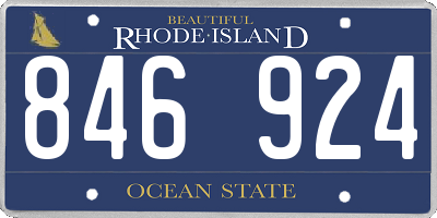 RI license plate 846924