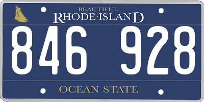 RI license plate 846928