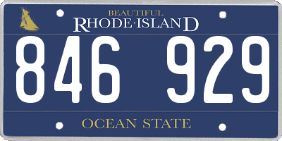 RI license plate 846929