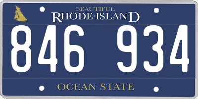 RI license plate 846934