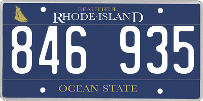 RI license plate 846935