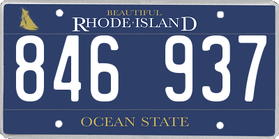 RI license plate 846937