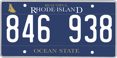 RI license plate 846938