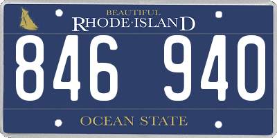RI license plate 846940