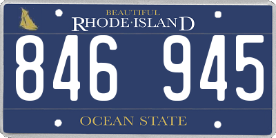 RI license plate 846945