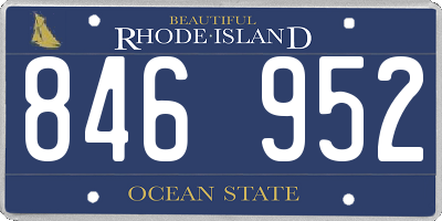 RI license plate 846952