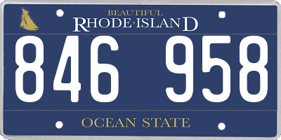 RI license plate 846958