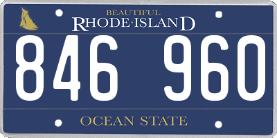RI license plate 846960