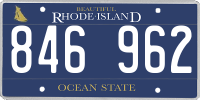 RI license plate 846962