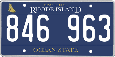 RI license plate 846963