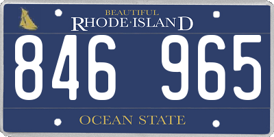RI license plate 846965