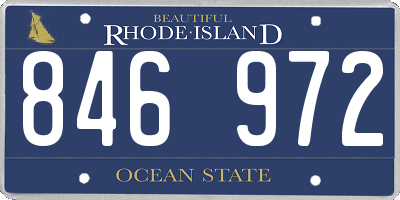 RI license plate 846972