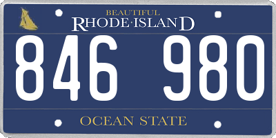 RI license plate 846980