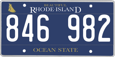 RI license plate 846982