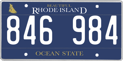 RI license plate 846984