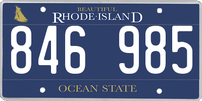 RI license plate 846985