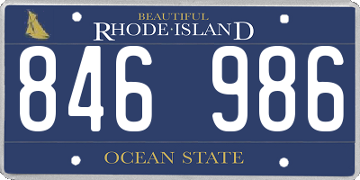 RI license plate 846986