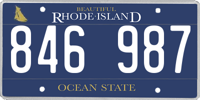 RI license plate 846987