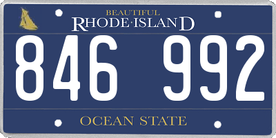 RI license plate 846992