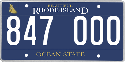 RI license plate 847000