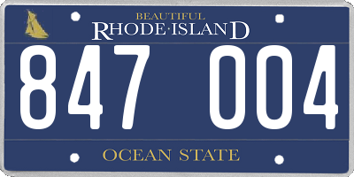 RI license plate 847004