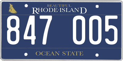 RI license plate 847005