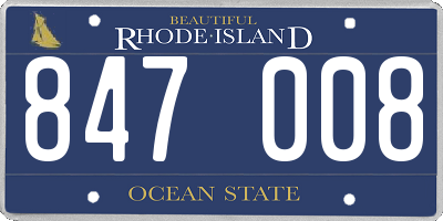 RI license plate 847008