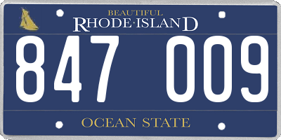 RI license plate 847009