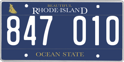 RI license plate 847010