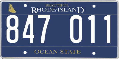 RI license plate 847011