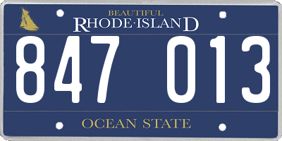 RI license plate 847013