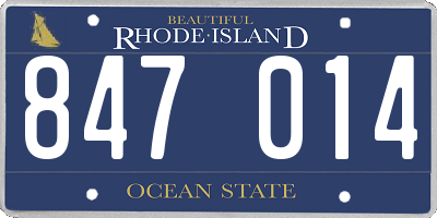 RI license plate 847014