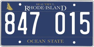 RI license plate 847015