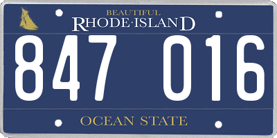 RI license plate 847016